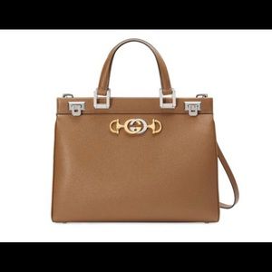 ❌❌❌. SOLD NWT! Gucci Zumi Posillipo Leather Medium Taupe Shoulder Bag